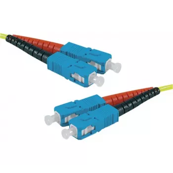 Exertis Connect HD optični patch kabel, OS2 eno-načinovni, SC dupleks na SC dupleks, UPC, rumen, 15 m 392877