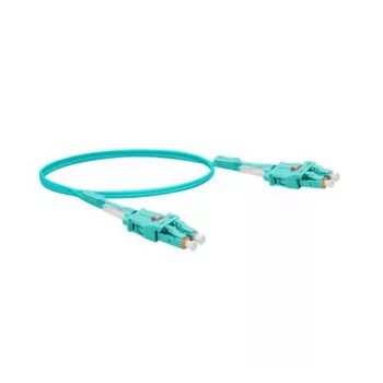 EXERTIS CONNECT Uniboot optični patch kabel, 50/125 µm, OM3, LC dupleks/LC dupleks, UPC, aqua, 1,0 m (392941)