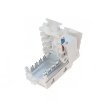TECLINE RJ45 keystone vtičnica, Cat.6 UTP, brez orodja, bela 272883