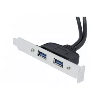 Exertis Connect podaljšek kabla USB 2.0, vtič USB-A na vtičnico USB-A, 0,25 m, črn 146697