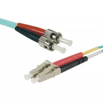 EXERTIS CONNECT LWL patch kabel Eco, 50/125 µm, OM3 vlakno, LC Duplex na ST Duplex, aqua, 3,0 m, UPC poliranje 392733