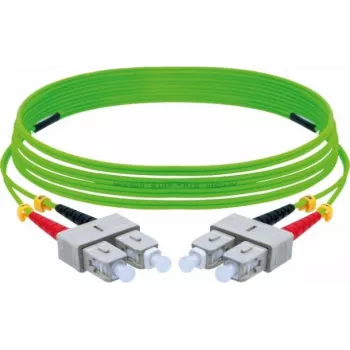EXERTIS CONNECT OM5 SC dupleks na SC dupleks UPC optični patch kabel, 50/125 µm, limetno zelena, 5 m 392904