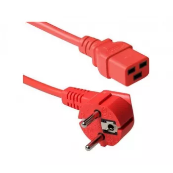 Exertis Connect 16 A kotni napajalni kabel Schuko na ravni C19, rdeč, 2 m 640055