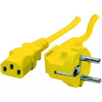 Exertis Connect kotni napajalni kabel Schuko na IEC C13, rumen, 1,8 m 808015