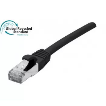 EXERTIS CONNECT Cat. 6A S/FTP patch kabel, 1 m, črn, TPE brez halogenov, GRS-certificiran, snagless 854548