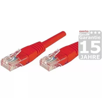 EXERTIS CONNECT Cat.5e U/UTP patch kabel, rdeč, 5,0 m, slim snagless boot 853946