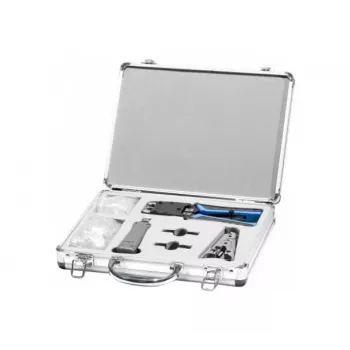 EXERTIS CONNECT komplet omrežnega orodja z RJ45 vtiči v aluminijasto-plastičnem kovčku (818082)