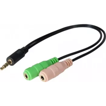 Exertis Connect CTIA adapter za slušalke - 3,5mm TRRS na dvojni TRS (razdelilnik za slušalke/mikrofon) 721135
