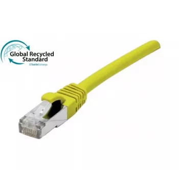 EXERTIS CONNECT Cat. 6A S/FTP patch kabel, TPE, brez halogenov, GRS-certificiran, zaščita zatiča, rumen, 0,3 m 854537