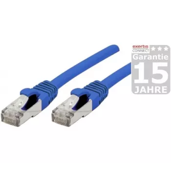 EXERTIS CONNECT Cat 6A S/FTP patch kabel, 0,5 m, moder, tanek snagless zaščitni ovitek 858451