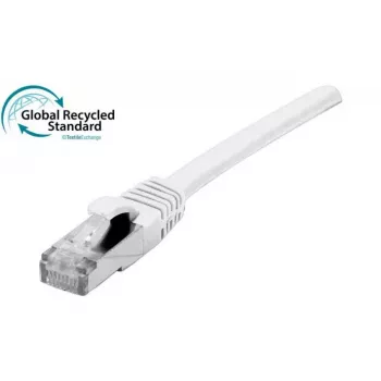 EXERTIS CONNECT Cat. 6A S/FTP (PiMF) TPE brez halogenov GRS certificiran patch kabel brez zaskočke, bel, 5,0 m 854561