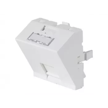 Dexlan vložek sprednje plošče 45 x 45 mm za 1 modul Keystone, 30°, signalno bela RAL 9003 (911712)