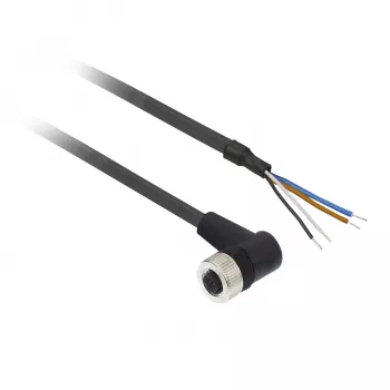 TMSS GERMANY Telemechanique Sensors vtičnica M12, 4-Pin, ravni kabel PUR, 10m, črn, IP67 XZCP1241L10