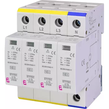 ETI ETITEC C T2 275/20 3+1 zaščita pred prenapetostjo tip 2, 275 V AC, 4-polna 002440403