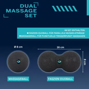 SCHILDKRÖT Dual masažni set, 2-delni: 1 arašidova žoga (pribl. 80 x 160 mm), 1 masažna žoga - 1 kos (960134)