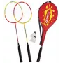 SCHILDKROT badminton set za 2 igralca, rdeče-rumen, kaljeni jekleni loparji, rekreativna kakovost, 970902