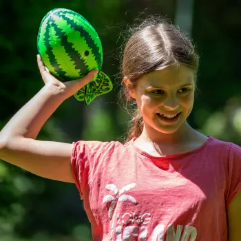 SCHILDKROT Splash Ball Watermelon vodna žoga, zelena, premer 250 mm, oprijemljiva površina, 1 kos (970292)