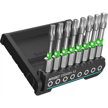 HAZET 2304SH-13 8-delni set notranjih TORX bitov 1/4 inch pogon T10-T45, 25 mm, specialno jeklo, fosfatirano