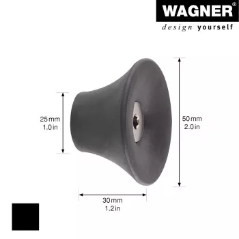 Wagner design yourself TULIP obešalnik za oblačila, 1 kavelj, črn, tlačno liti cink, prašno lakiran, vijačna montaža 17030221