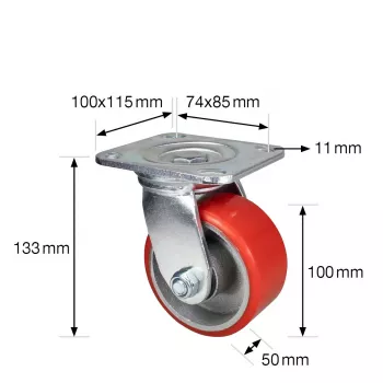Wagner design yourself vrtljivo kolo za velike obremenitve RO 0116 rdeče (4011601)