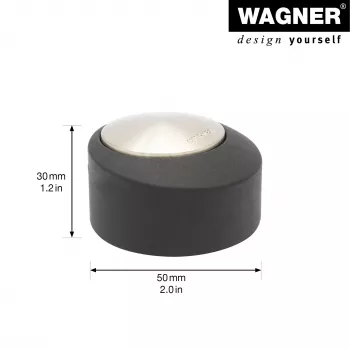 Wagner Design Yourself EH 5181 talni omejevalnik vrat, tlačno liti cink z gumijastim blažilnikom, mat nikelj, 50 mm 15518111