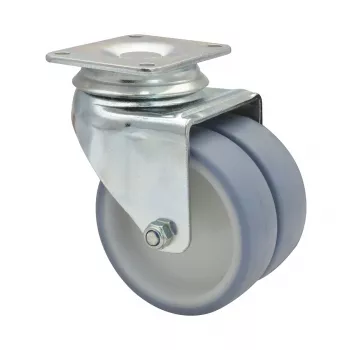 Wagner design yourself ECO RO 1577 sivo dvojno vrtljivo kolo, 50 mm kolo, nosilnost 50 kg, ploščata pritrditev 3157701
