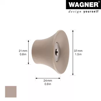 Wagner design yourself TULIP obešalnik za oblačila, taupe, 1 kavelj, tlačno liti cink, stenska montaža, obremenitev 10 kg 17032121