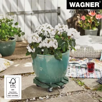 WAGNER design yourself voziček za rastline GH0528 plastika, Ø 29 cm temno zelen okrogel, 1 kos 20052801