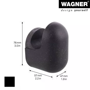 Wagner design yourself PILL obešalnik za oblačila, 1 kavelj, črn, aluminij, stenska montaža, 40 mm 17040221
