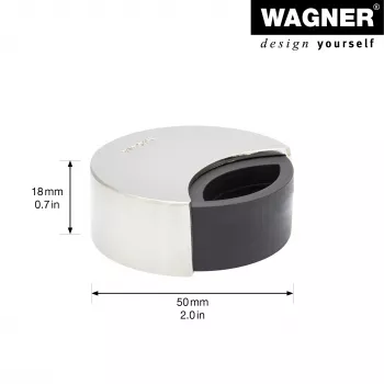 Wagner design yourself EH 5151 omejevalnik vrat iz tlačno litega cinka z gumijastim odbijačem, kromiran, Ø50 mm, za privijanje, srebrn 15515111