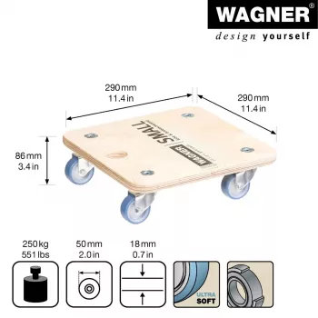 Wagner design yourself transportni voziček MM 1353 breza 29,0 x 29,0 x 8,6 cm do 250 kg (20135301)