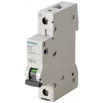 Siemens 5SL61026 SENTRON 5SL odklopnik, 1-polni, 2 A, izklopna karakteristika C, 6 kA prekinitvena zmogljivost, 230/400 V AC, montaža na DIN letev, širina 1 modulske enote