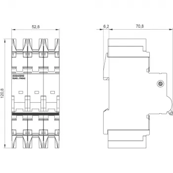 Siemens SENTRON 5SJ4 3-polni odklopnik, karakteristika C, 16 A, 6 kA, 400 V AC 5SJ43167HG42