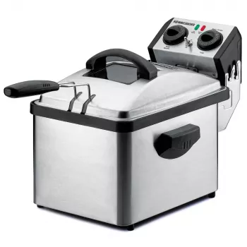 Rommelsbacher FRP 2135/E pravokotna friteza, 3,5 L prostornina olja, tehnologija Cool Zone, trajni filter, nastavljiv termostat, časovnik, nerjavno jeklo