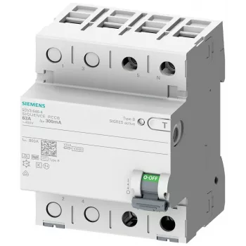 SIEMENS 5SV33224 zaščitno stikalo na diferenčni tok, tip B, 25 A, 30 mA, 230 V, 1+N, 4 TE, kratkočasovno zakasnjeno