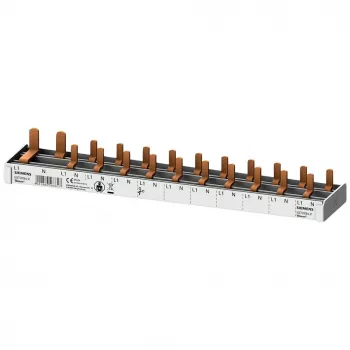SIEMENS 5ST37840 zbiralka s čepi 16mm², 1x FI-zaščitno stikalo 1P+N + 10x kompaktne naprave, 12 TE