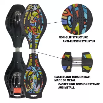 SCHILDKROT Waveboard Good Vibes Graffiti velika plastična deska s protizdrsno strukturo 510801