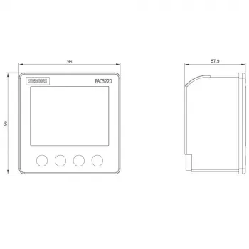 Siemens SENTRON PAC3220 merilnik moči, Modbus TCP, LCD, 96x96mm vgradnja v stikalno ploščo, 690/400V AC, 24-60V DC pomožna napetost, vijačne sponke 7KM32201BA011EA0