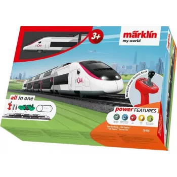 Märklin TGV Duplex H0 5-delni digitalni vlak z Mobile Station 2, belo-črn 029406