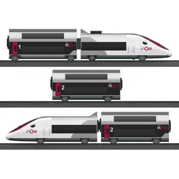 Märklin TGV Duplex H0 5-delni digitalni vlak z Mobile Station 2, belo-črn 029406