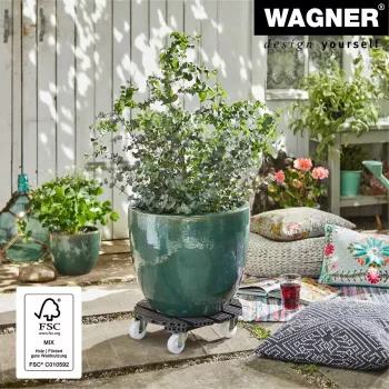 WAGNER design yourself podstavek za rastline GH0558 plastika, Ø 38,5 cm temno zelena okrogla, 1 kos 20055801