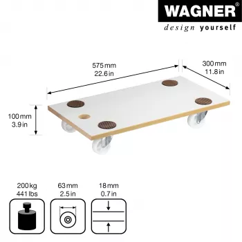 Wagner MM 1319 20131901 transportni voziček, do 200 kg, bel