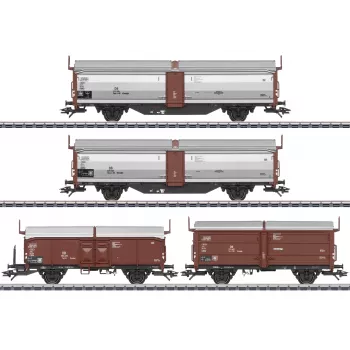 Märklin Tbes-t-66 komplet vagonov z drsno streho in drsnimi stenami (47301)