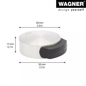 Wagner Design Yourself EH 5111 talno vratno ustavljalo, tlačno lit cink z gumijastim obročem, saten nikelj, premer 50 mm (15511111)