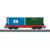 Märklin 44700 H0 2-osni pokriti tovorni vagon, DB rjav, epoha III-IV, Relex spenjače, 115 mm