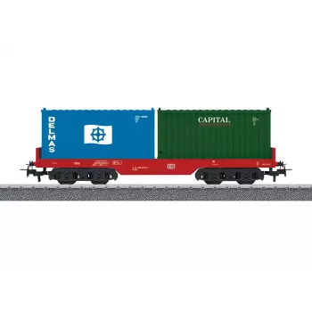 Märklin 44700 H0 2-osni pokriti tovorni vagon, DB rjav, epoha III-IV, Relex spenjače, 115 mm