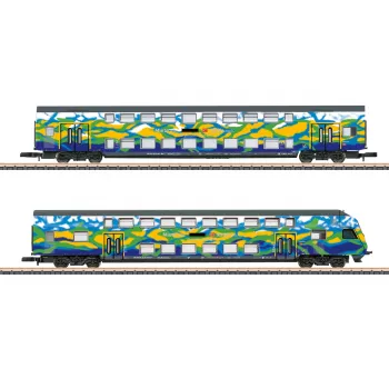 Märklin 87307 Z tir komplet dvonadstropnih vagonov Touristik 2 DB AG (1:220, 2 vagona)
