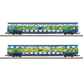 Märklin 87306 Z set dvonadstropnih vagonov Touristik 1 DB AG - 2 dvonadstropna vmesna vagona