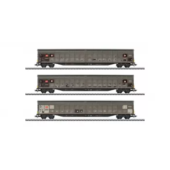 Märklin 48067 H0 komplet 3 vagonov z drsnimi stenami DB AG