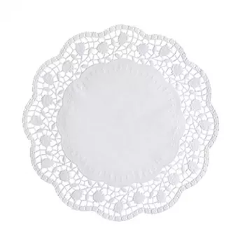 PAPSTAR okrogli podstavki za torte Ø 28 cm, 100 kosov, bel čipkast vzorec 12268